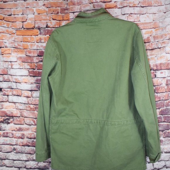 Levi's Medium Military Field Jacket Hidden Hood Army Green Parka - Picture 10 of 12